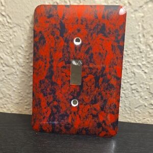 Red and Black Metal Toggle Light Switch Cover